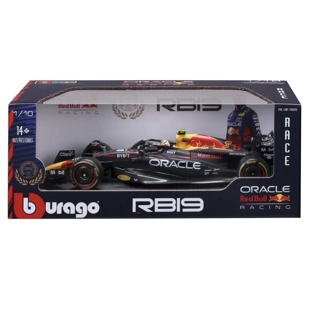 BBURAGO 1:18 RB19 2023 #11 SERGIO PEREZ ABU DHABI GP ORACLE RED BULL F1